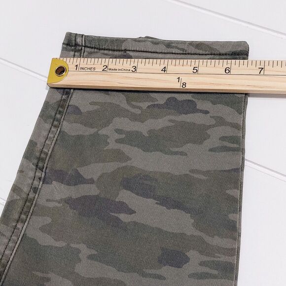 HEI HEI ANTHROPOLOGIE Women's 33 Camo Cargo Pants Green Side Buckle Stretch - Picture 13 of 13
